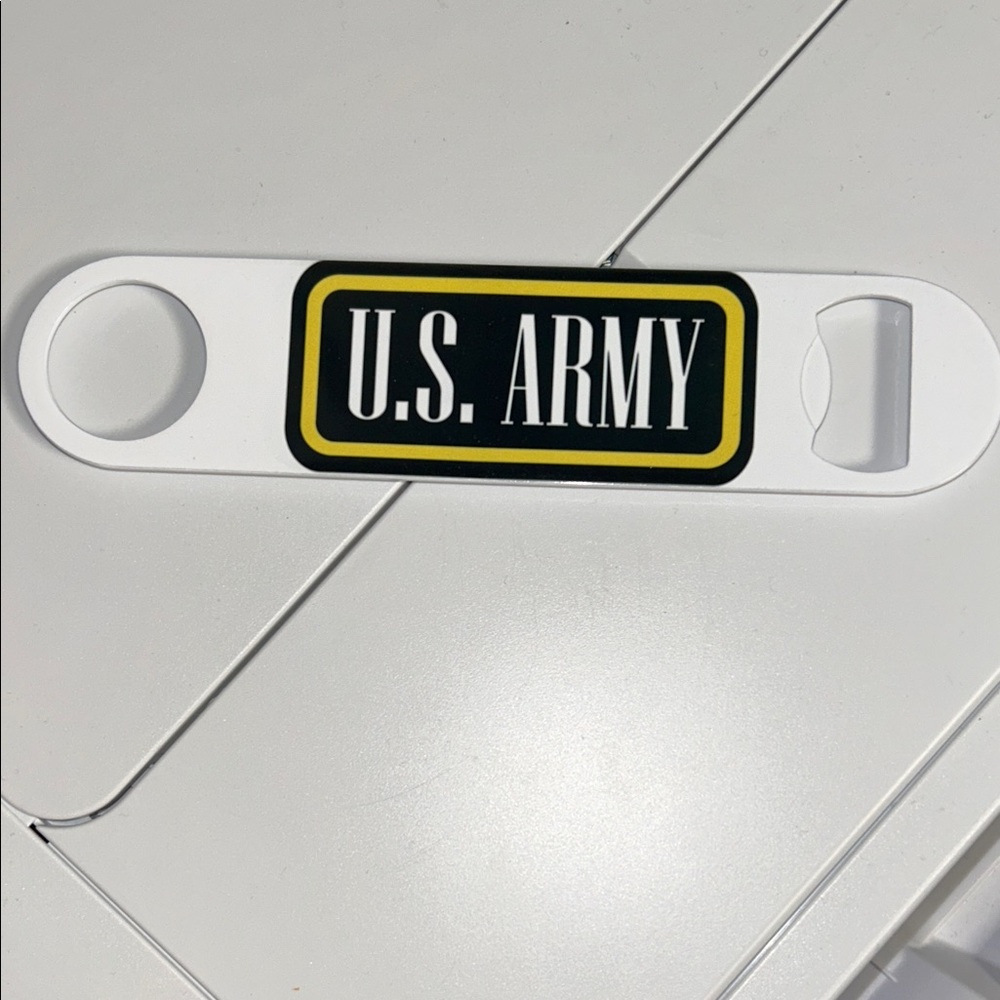 U.S. Army White Bottle Opener